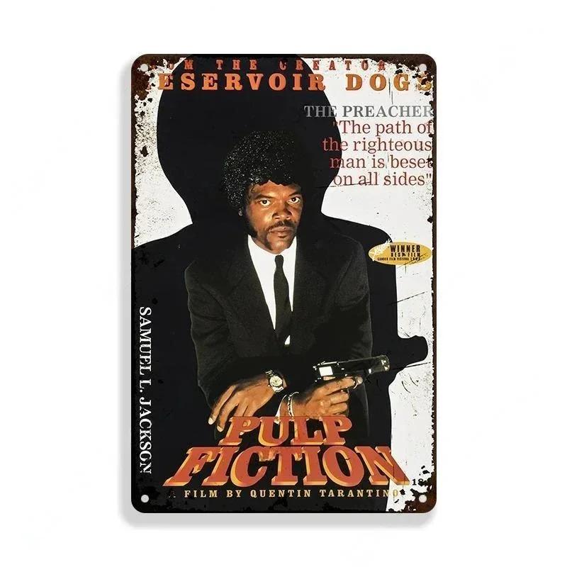 Metal Tin Sign Poster Pulp Fiction Film Metal Plaque Poster Decor for Bar Club Wall Decor Retro Home Bedroom Vintage Wall Pla