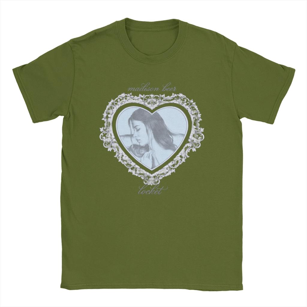 Vintage Madison Beer Medaillon Merch Y2K T-Shirt Unisex Damen Rundhals 100% Baumwolle T-Shirt Kurzarm Tees Bedruckte Kleidung