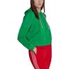 Adidas Originals FW22 Trefoil-trykk Zip-hettegenser med snøring Lange ermer Dame Topper Grønn IB2047
