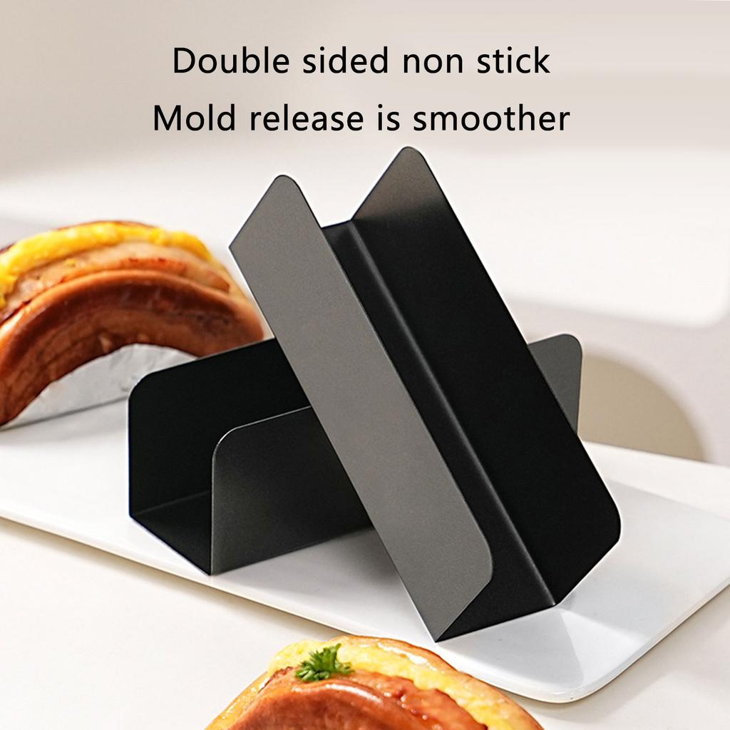 Set Of 4 U Shape Carbon Steel Bread Molds Lightweight Bread Baking Mould For Homemade Pork Chop Buns And Cookies In Oven