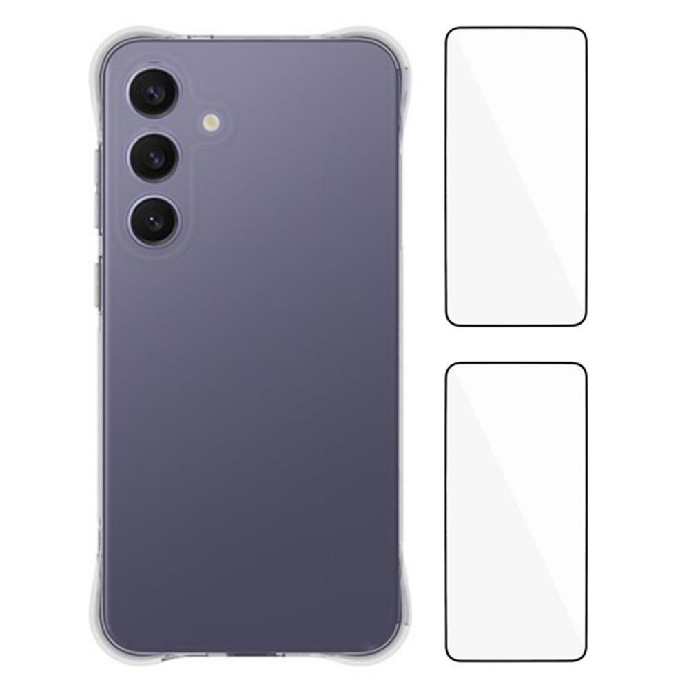 

WANLONFENG WL2 Series for Samsung Galaxy S25+ Case 2.0mm TPU Precise Cutouts Phone Cover with 2Pcs Tempered Glass Films Type A