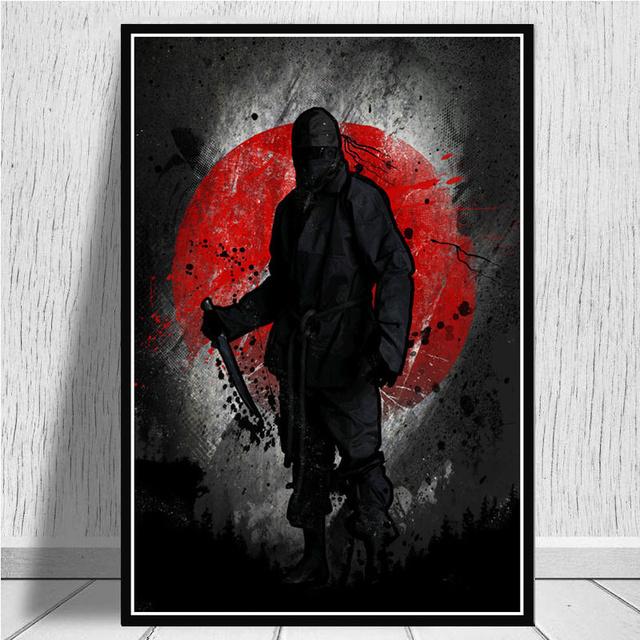 Bonsa Bushido Samurai Kanji Tinte Japanische Ninja Poster und Drucke Wandkunst Leinwand Bilder Malerei Ästhetische Raumdekoration Obrazy