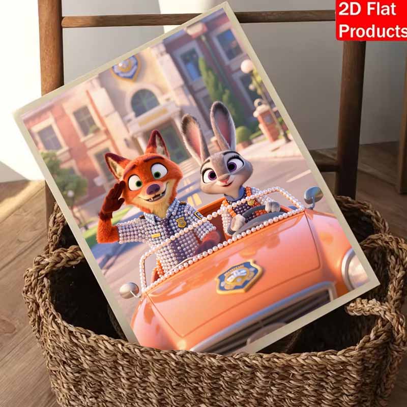 Disney Pearl Art DIY Kit Nick Judy Pearl Gemstone Painting Home Wall Decor Craft