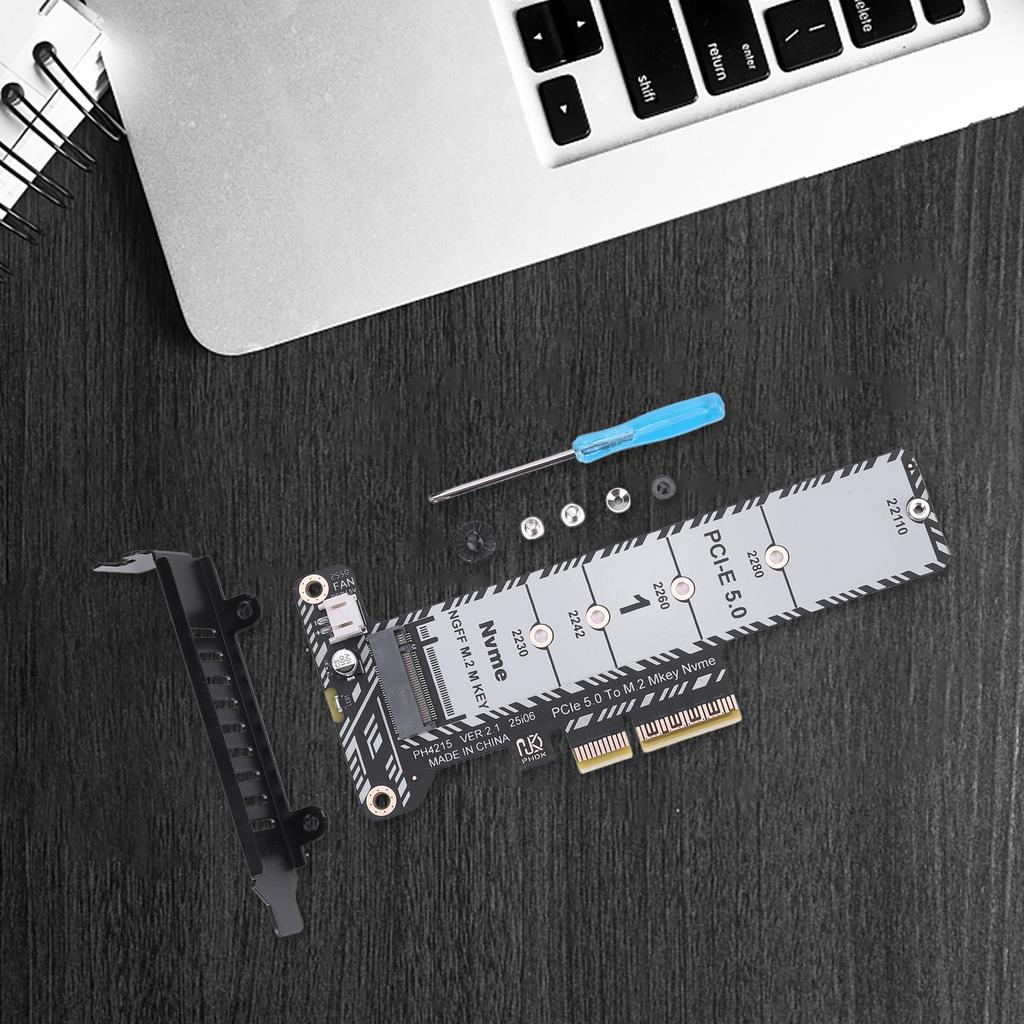 PCIe 5.0 To M.2 NVMe Adapter Card for 2230/42/60/80/110 SSD M. 2 NVME SSD To PCIe X4 Adapter Expansion Card (Not for SATA NGFF)