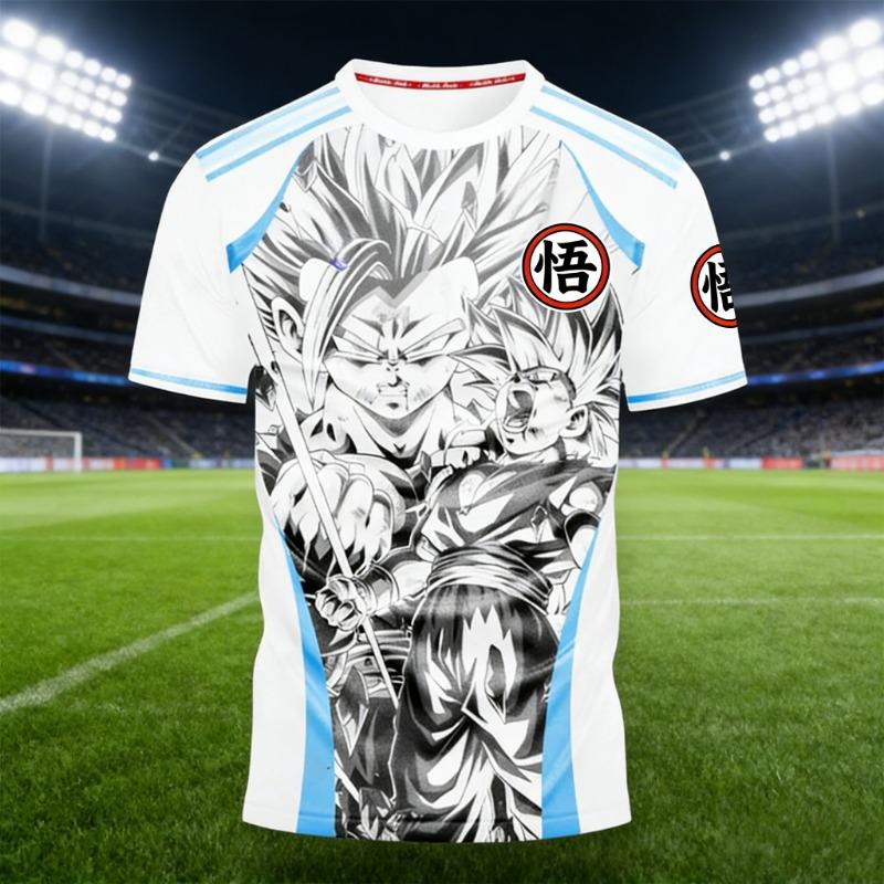 2025 New Japanese Anime Dragon Ball Z Special Edition Football Jersey T-shirt Goku Vegeta Adult Men's/Kids Special Sports Tshirt