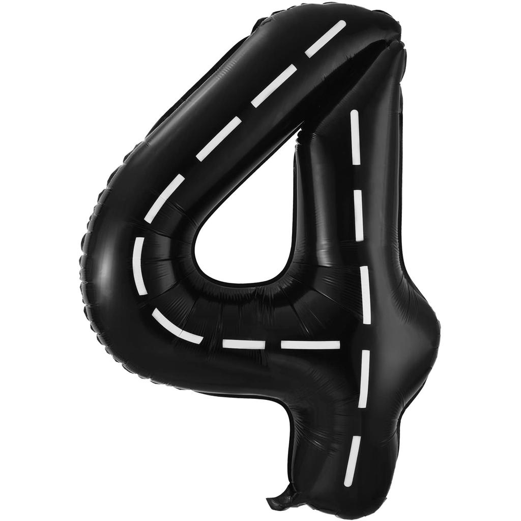 40 Inch Race Car Black Number 0-9 Birthday Party Balloons Boys 0th Birthday Party Race Car Theme Party Decorations Supplies