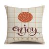 Thanksgiving Linen Pillowcase Autumn Pumpkin Print Pillow Cushion Cover