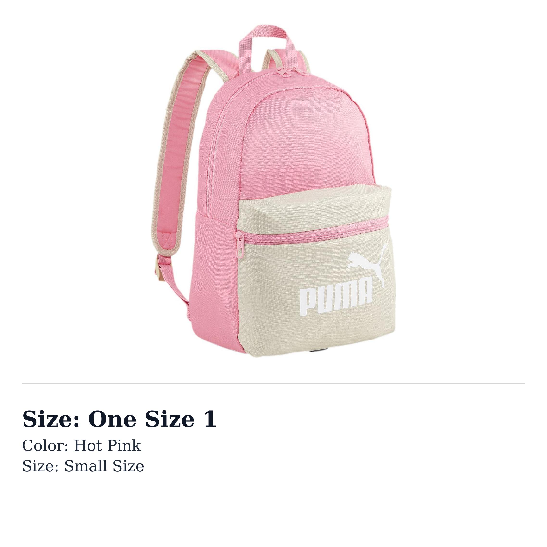 PUMA Phase Fabric Backpack Small Womens Bright Pink 079879-08 One Size 1
