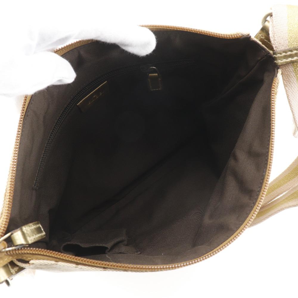 Gucci Shoulder Bag 145857 Beige GG Canvas Women Used