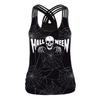 Halloween Night Street Show Horror Skull Print Ladies Sling Vest