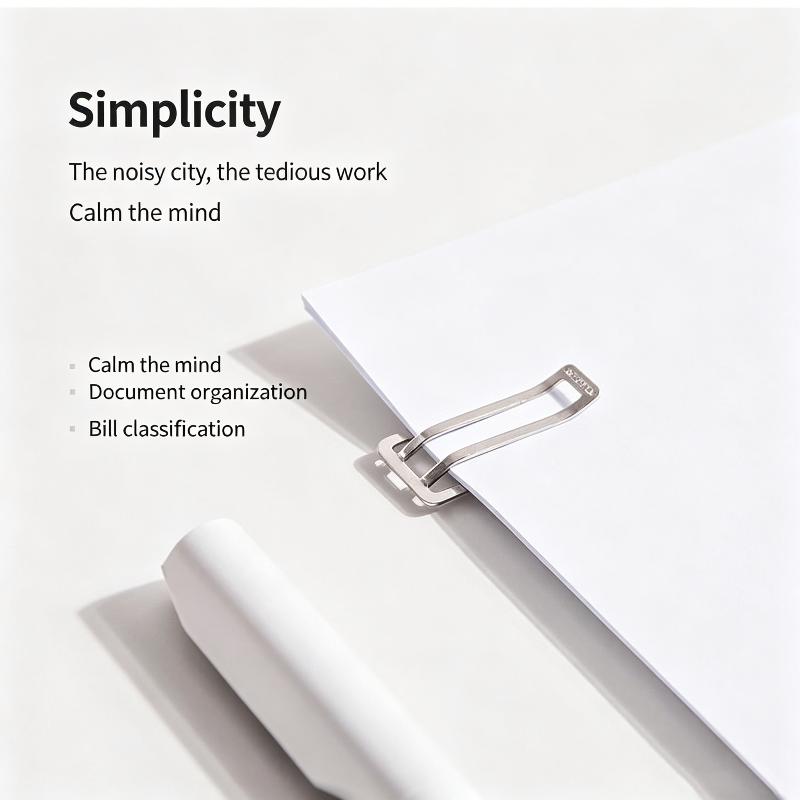 10Pcs Square Thickened Binder Clips - Metal Paper Clips - Office Supplies For Documents, Notes & Bookmarking
