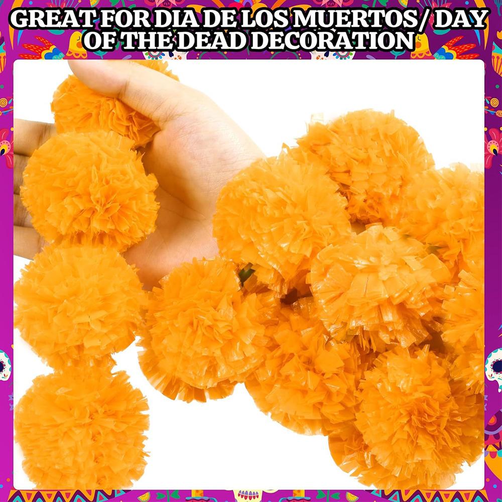 6Pcs 150Cm Long Marigold Garland For Pooja, Altar Faux Garland, Diwali