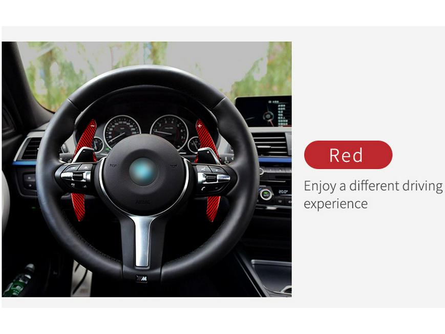 T-Carbon Extended Carbon Fiber Shift Paddles for BMW 2 Series F20 & 3 Series F30 Steering Wheel Modification
