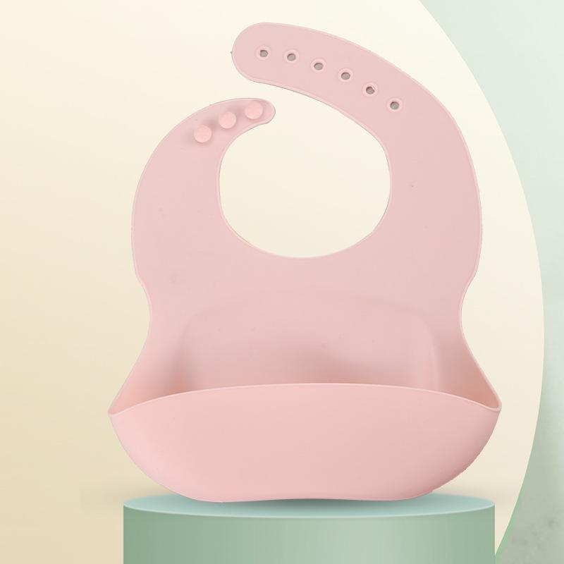 Waterproof Silicone Baby Bib - Large, Wash-Free, Drool & Meal Bib for Newborns and Children