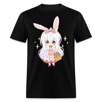 Niedliches Häschen Chibi Mädchen Japanischer Anime Osterei Mädchen Shirt für Männer Frauen T-Shirt
