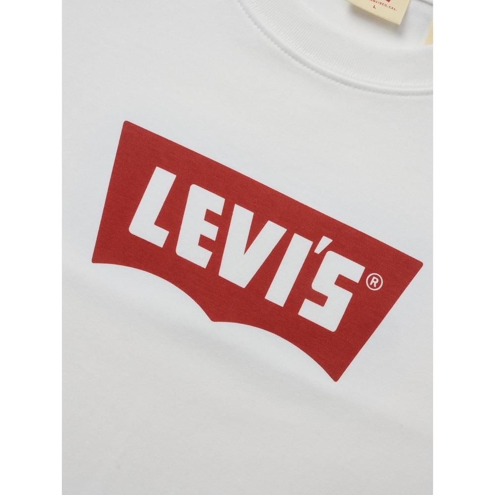 Levis Casual Comfortable Logo Print Ribbed Round Neck Short Sleeve T-Shirt Men T-Shirts White 001AM-0011