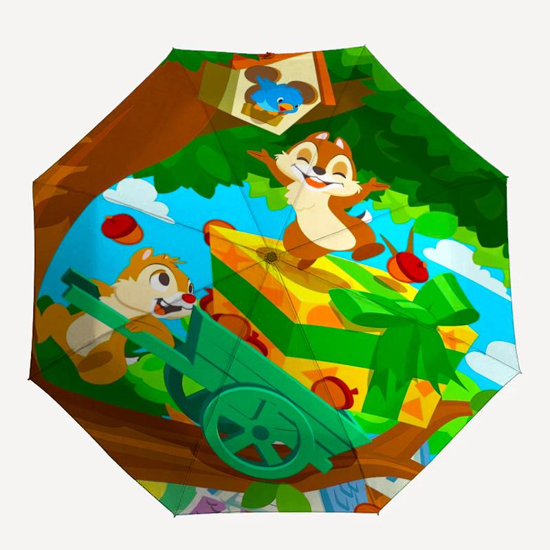 Disney Chip & Dale Adventure Automatic Opening and Closing Umbrella - Suitable for Various Occasions, Outdoor Activities, Lightweight and Du