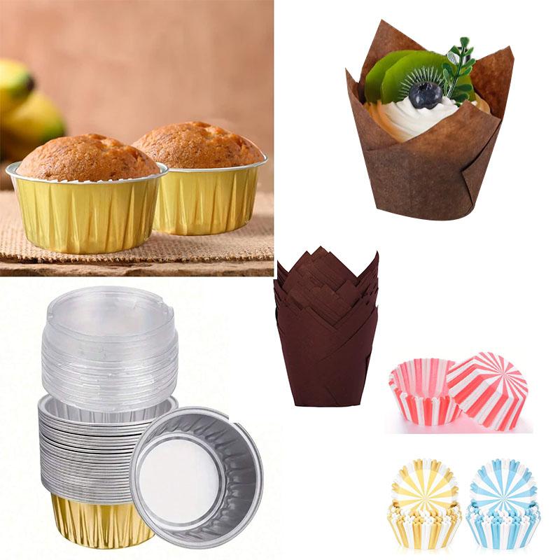Muffinförmchen Backförmchen Antihaftpapier Muffinförmchen Dekorative Hüllen für Cupcakes Kuchen Desserts Süßigkeiten Verpackung