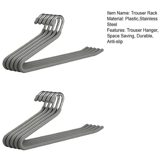 10PCS Trouser Rack No Clips or Teeth Marks Hangers Without Creases Hold Multiple Pants Scarves Ties Organizer