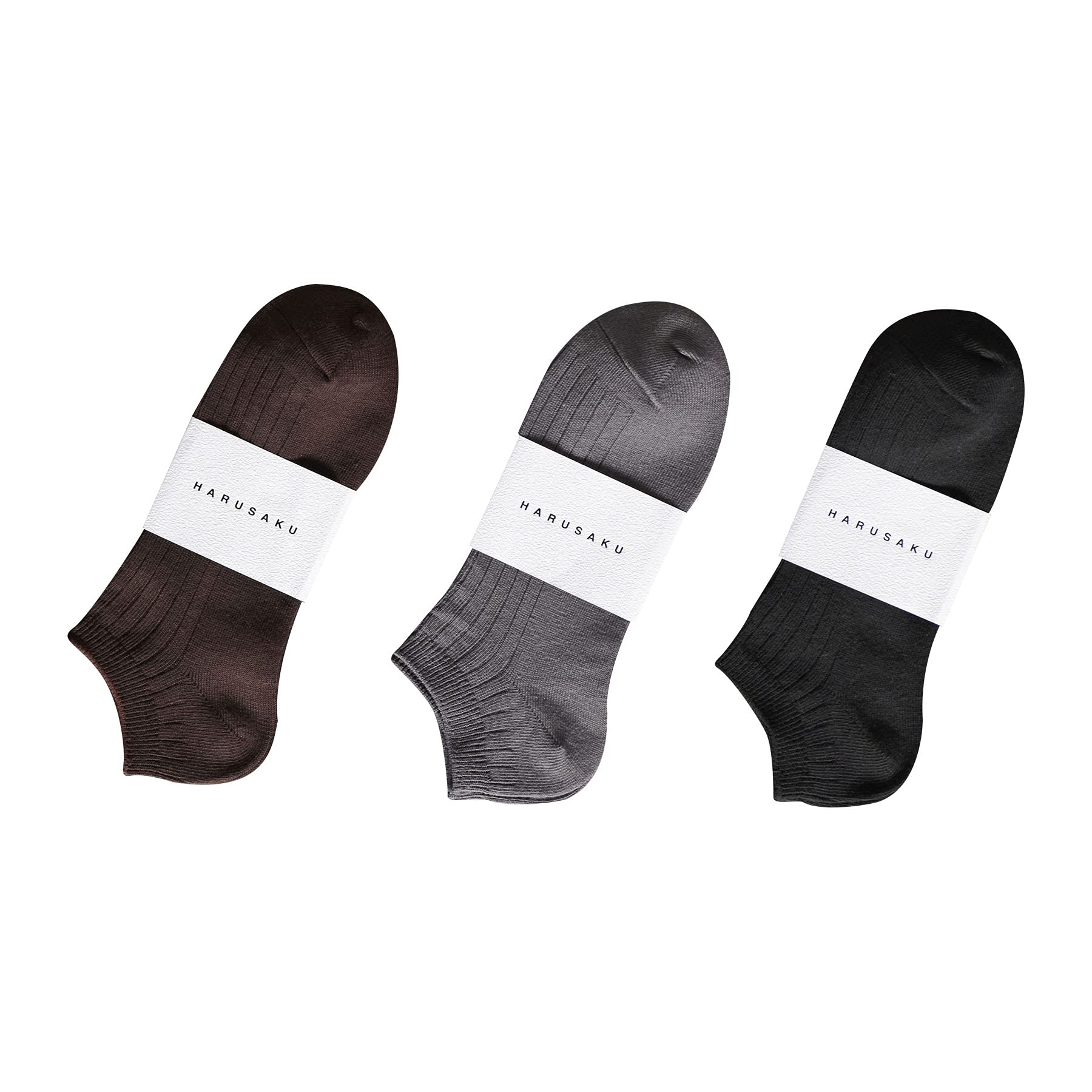 

HARUSAKU Рубчатые кроссовки Повседневные носки из хлопка-бленда, короткие размеры, мужские, набор из 3 штук, носки, весна/лето, 22-24 см, тип C