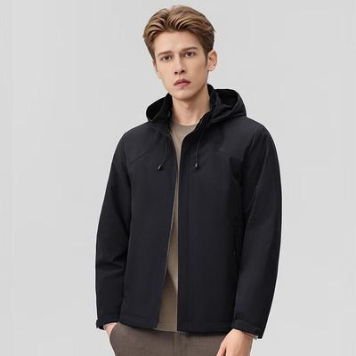 Herren Casual Jacke mit abnehmbarer Kapuze