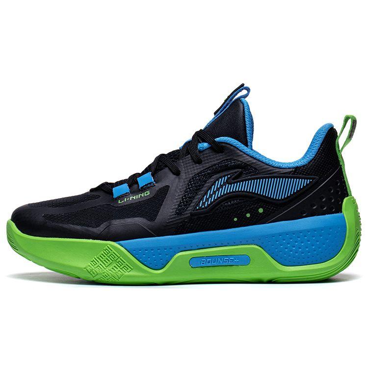 Li Ning Childrens Tian Ying Lightweight Basketball Shoes Kids sneaker Green Black Blue YKBT054-5