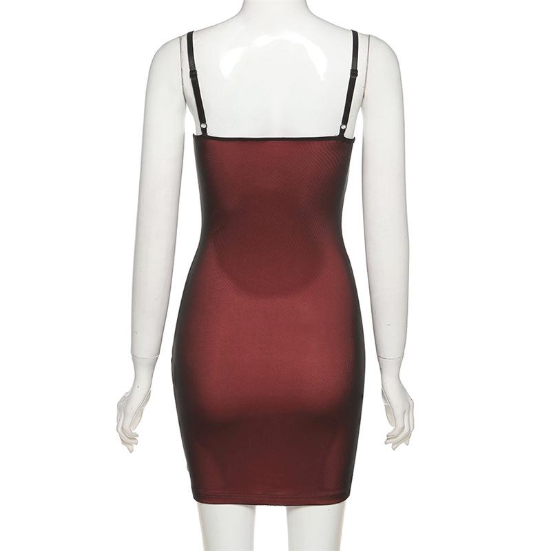 Módní Dámské Split Bodycon Mini Společenské šaty Pásek na jedno rameno Sexy šaty Šaty s rozparkem