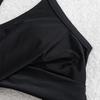 Women's Swimsuit Black Behind-revealed Back Tied Hollow One-piece Swimsuit Bikini Suit Beachwear Bathing Suits