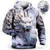 2025 Trendy 3D Animal Print Casual Hoodie - European & American Street Style