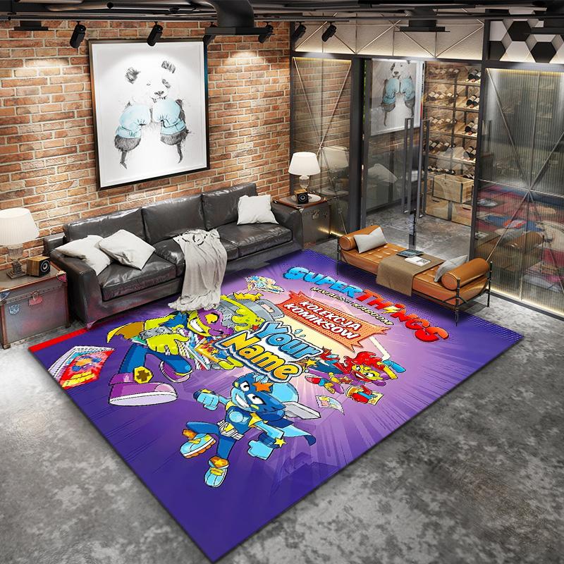 Superthings Battle Custom Name Carpet Rug For Living Room Bedroom Home Sofa Decoration Kids Play Nonslip Floor Mat