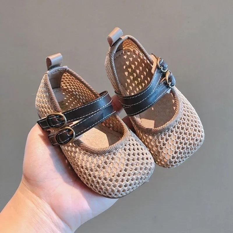 Children's Shoes Korean Girl Princess Shoes Breathable Hollow Net Sandals Children 1-2 Years Old Soft Sole Toddler Shoes