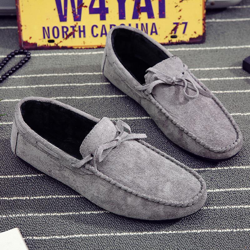 Spring Red Suede Loafers Slip On Walking Driving Shoes For Men Soft Leather  New Fashion Comfortable Casual Man Flat Shoes