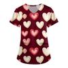 Women's V Neck Fashion Casual Valentine's Day Printed Tops Dry-nurse Top
