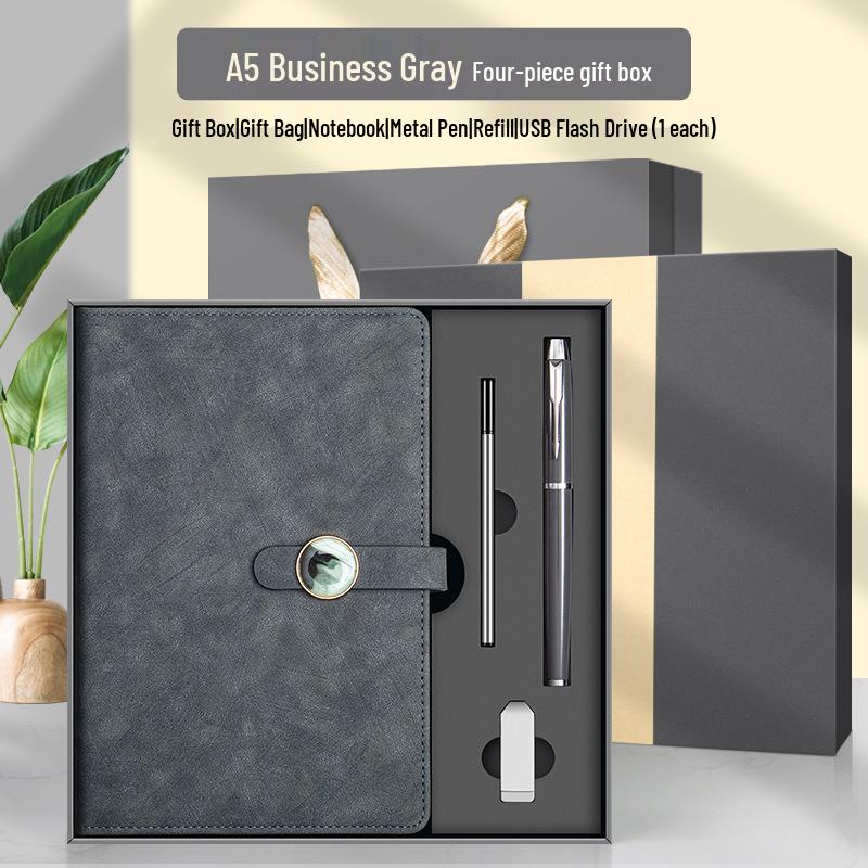 Customizable Logo Laptop Gift Set: Thickened A5 Notebook for Business Meetings