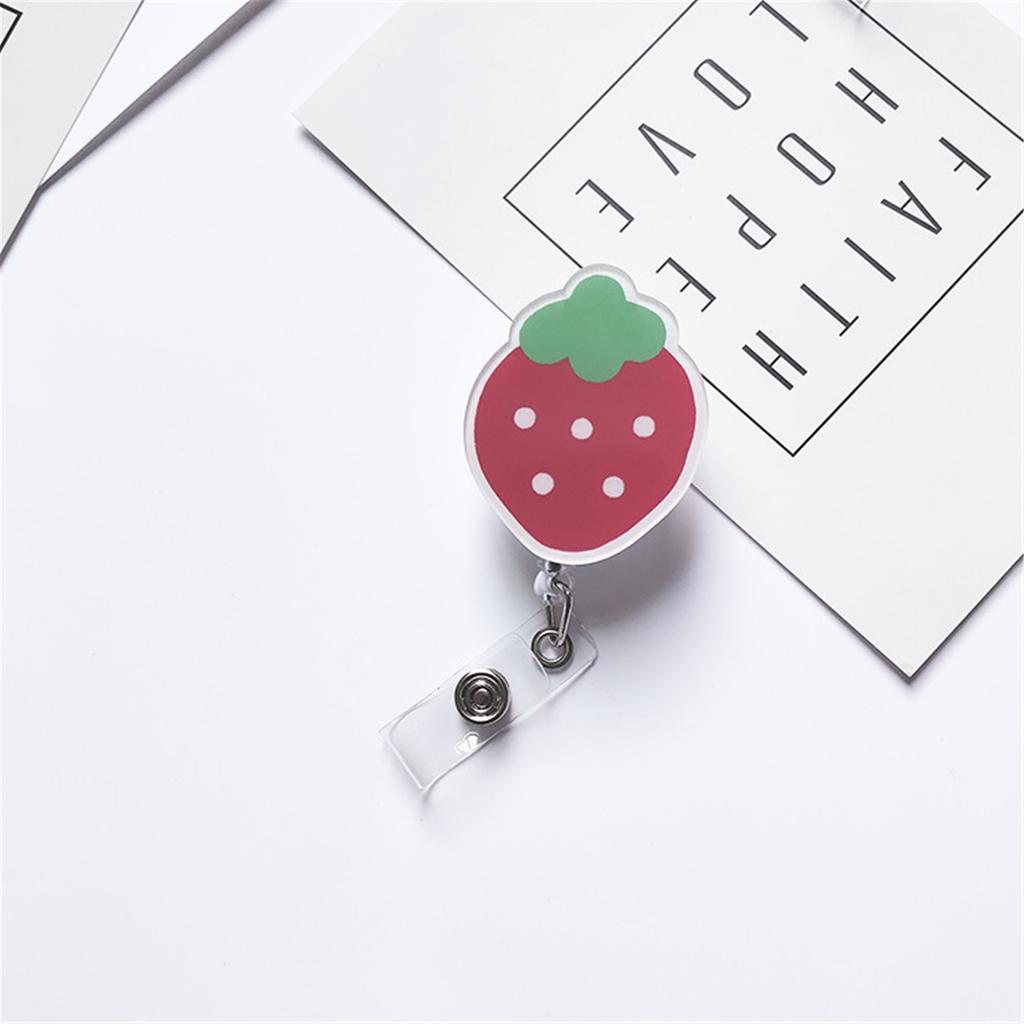 JESJELIU Flower Retractable Nurse Chest Badge Reel Clip Holder Students Doctor Work ID Card Holder Keychain Gifts Accessories
