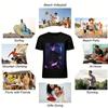 Dark Purple Chinese Swordsman Print Long Sleeve Top Niche Anime Style Loose Casual T-Shirt Pure Cotton T-shirt
