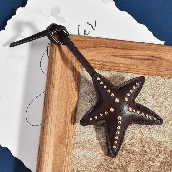 Keychain Pendant Hand-Stitched Rivets Imitation Leather Star Shape Lightweight Bag Charm Keys Suitcases Accessory