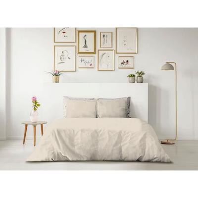 LOVELY HOME DUVET COVER SET - 240x260 Cm - 100% COTTON - CREAM BEIGE