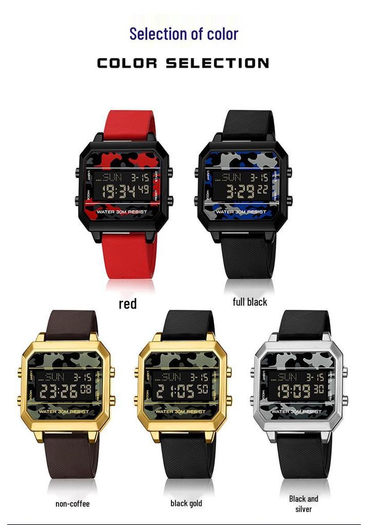 Sanda Men's Tactical Alarm Clock Camouflage Sports Wristwatch