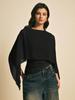 Summer New Women's Cape Sleeve T-Shirt Crew Neck Loose Chiffon Cardigan Elegant Irregular Top for Women