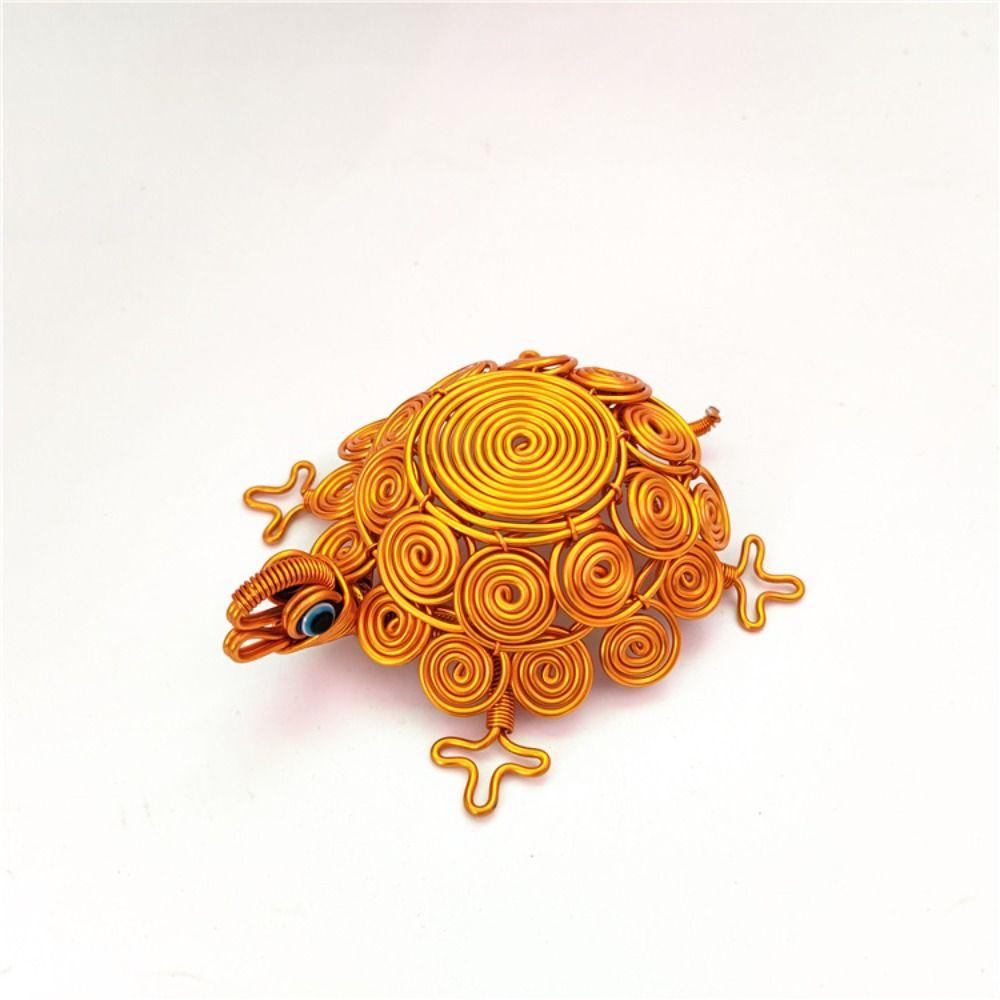 

Sculpture Aluminum Wire Tortoise Figurine Model Turtle Retro Ornaments Children Gifts золотий