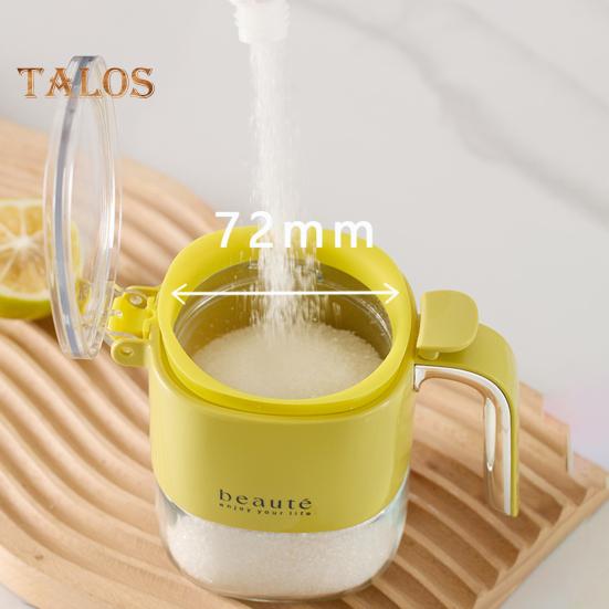 Barattolo per condimenti in vetro sigillato, contenitore per spezie con coperchio a pulsante, contenitori per spezie vuoti a prova di umidità per la cucina