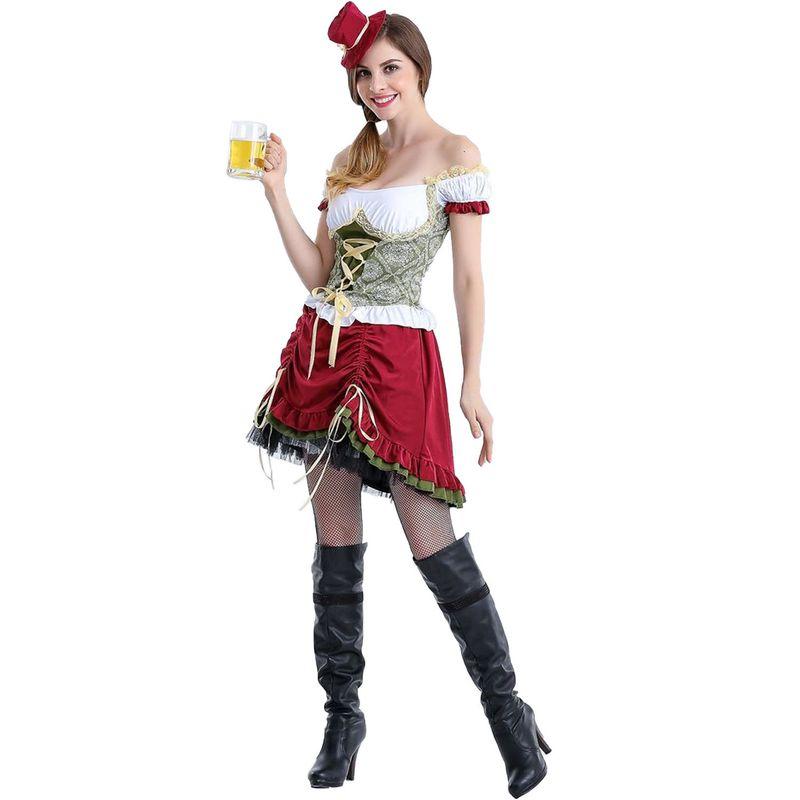 Halloween Costumes, Adult Maid Costumes, Bavarian Traditional Ethnic Costumes, Size-Specific Stage Costumes, Ds Performance Costumes Only Short Orders [Top + Skirt + Hat] S