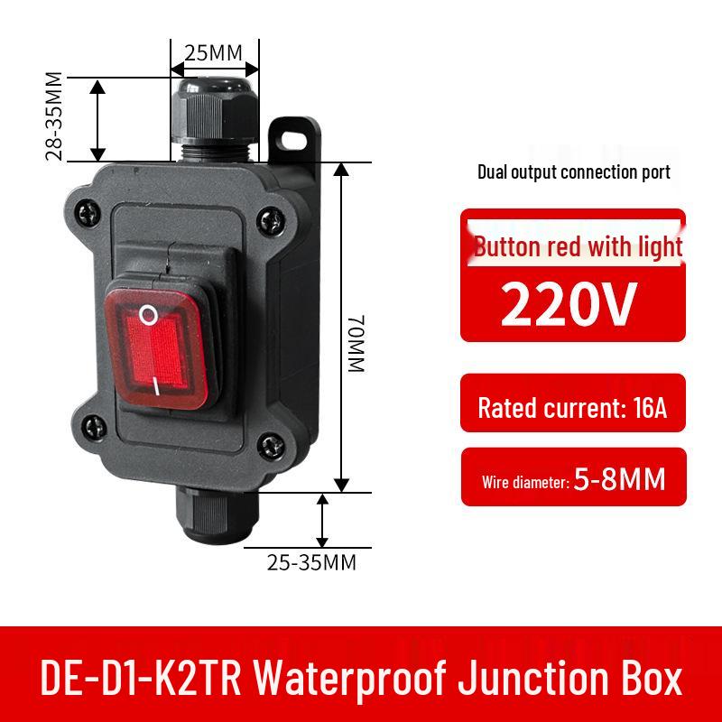 High Current Waterproof Inline Rocker Switch for Outdoor Wiring