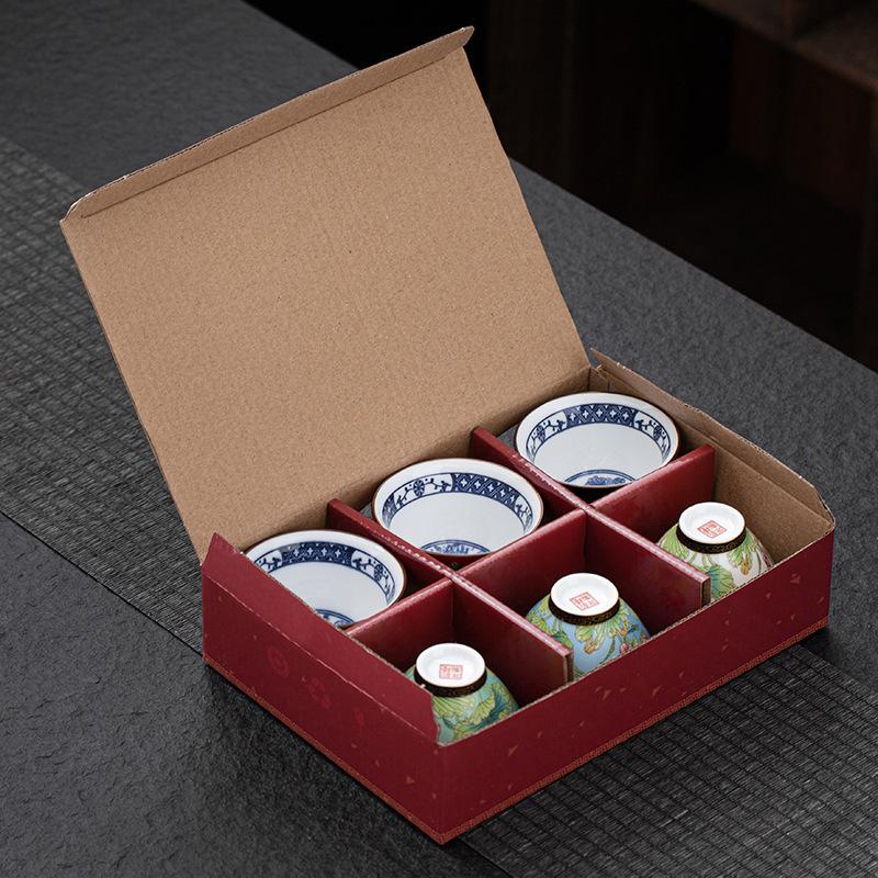 Cloisonné Enamel Douli Cup Ceramic Household Master Cup Kung Fu Tea Set Tasting Cup Large Tea Bowl Gift Box Set