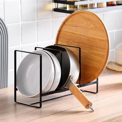 Suport de Depozitare Vase pentru Blat de Bucătărie, Rezistent, din Oțel Carbon, pentru Farfurii, Tigăi, Capace de Oale, Raft de Uscare Multifuncțional, Organizator Suport pentru Discuri de Vinil