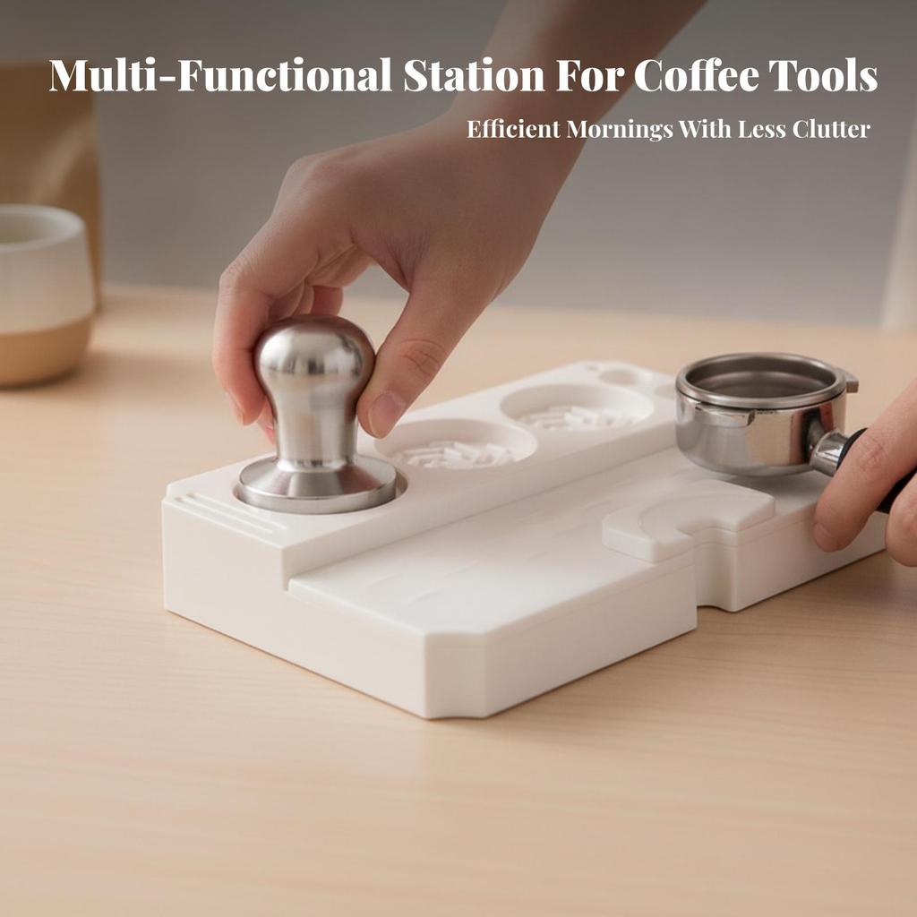 Espresso Tamper Holder with Side Cutout Compact Portafilter Stand