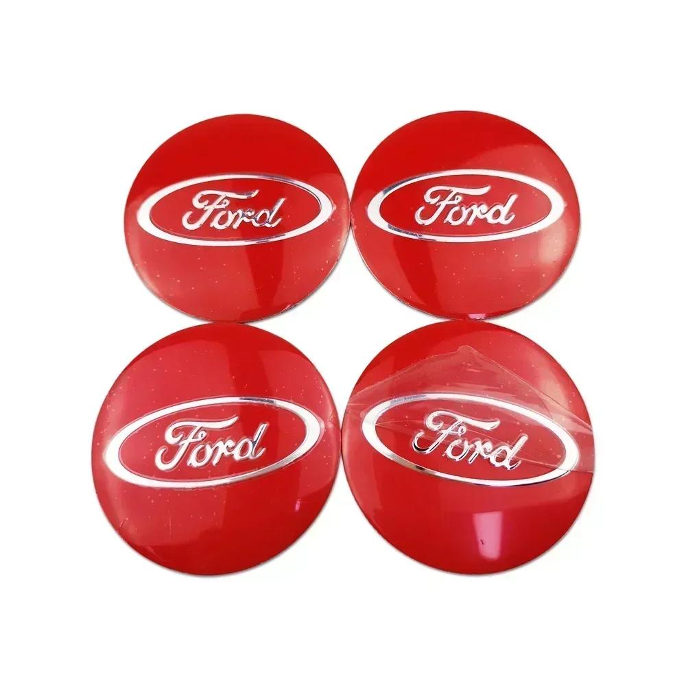 56MM Car Decals Wheel Rims Center Hub Stickers for Ford ST RS Fiesta Edge Explorer Shelby Focus 2 3 Mondeo Kuga Fusion Ecosport