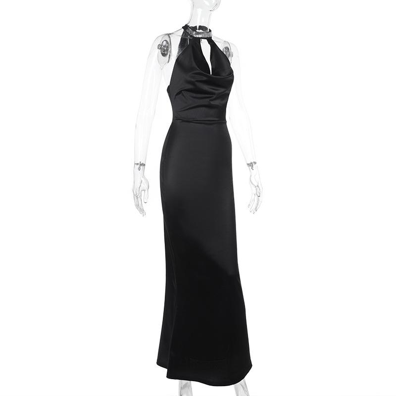 Jarní dámské šaty ve stylu celebrit Sexy úzké šaty s diamantovým řetízkem