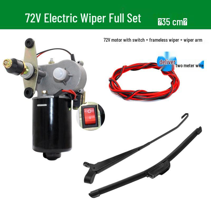 Motor de limpiaparabrisas para triciclo eléctrico - Sin marco 12V 30W para vehículos agrícolas